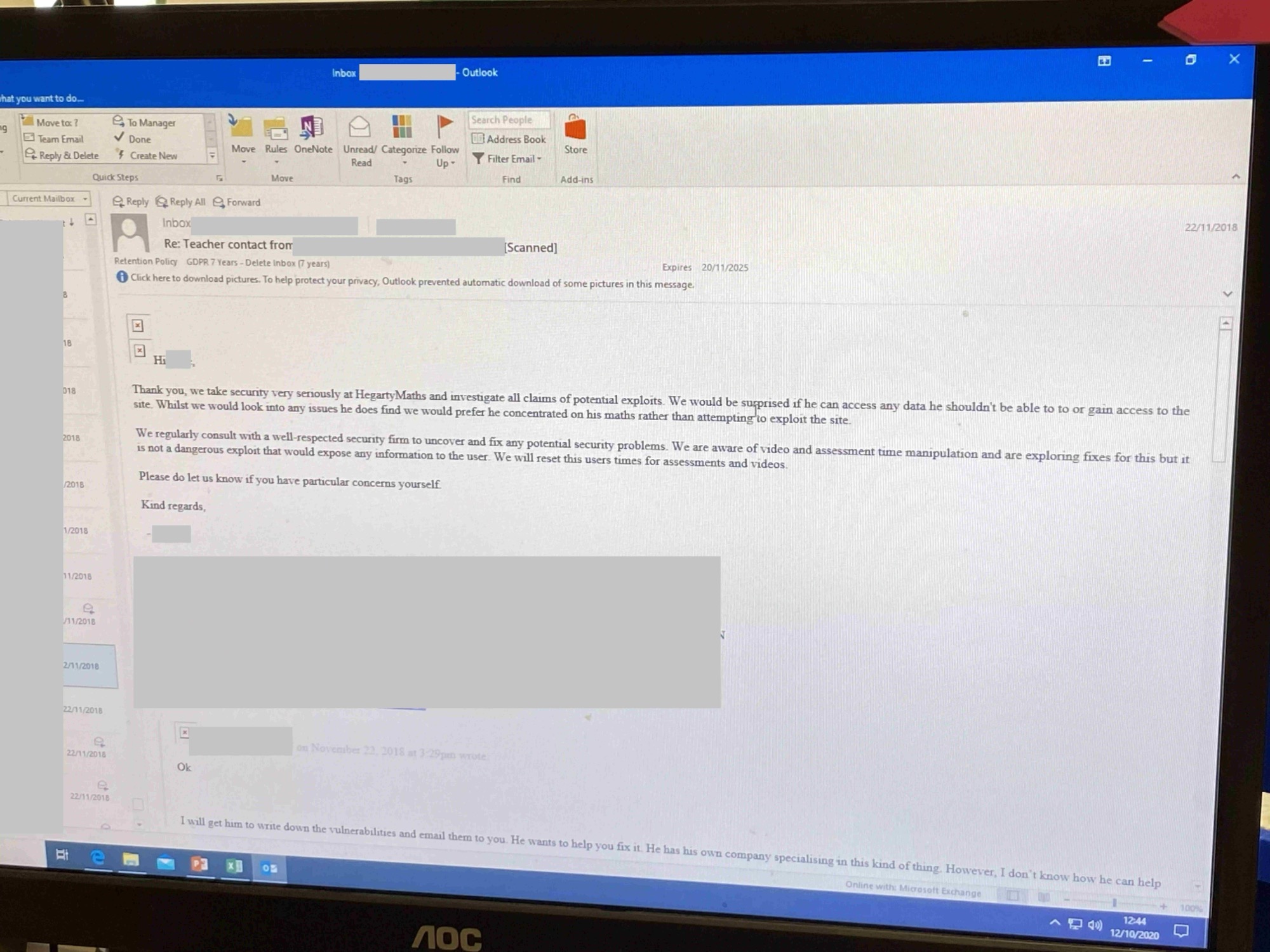 Hegarty Time Exploit Email