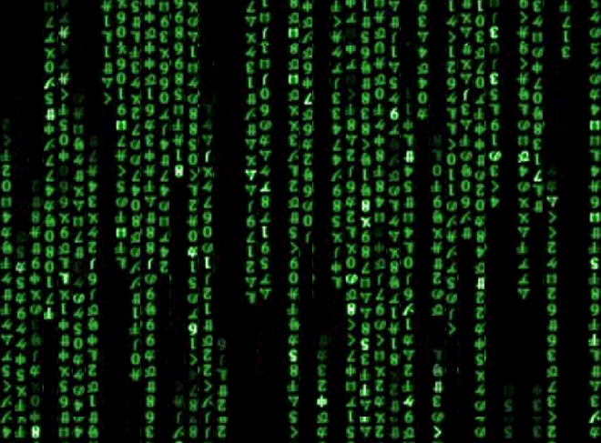 The Matrix scrolling characters effect